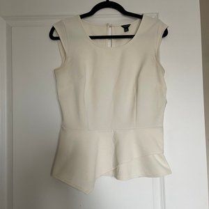 Ann Taylor White Peplum Top